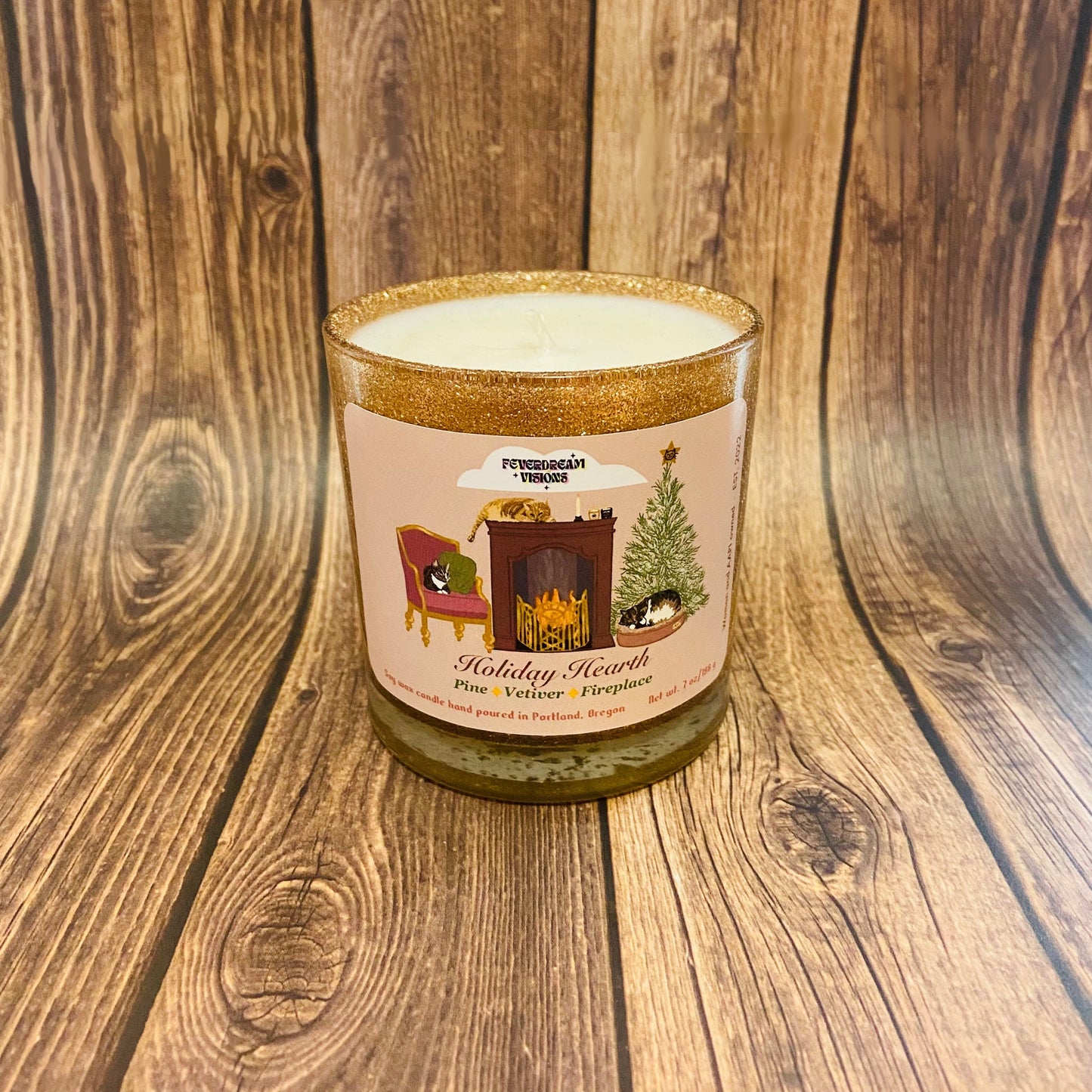 Winter Holiday Hearth Candle