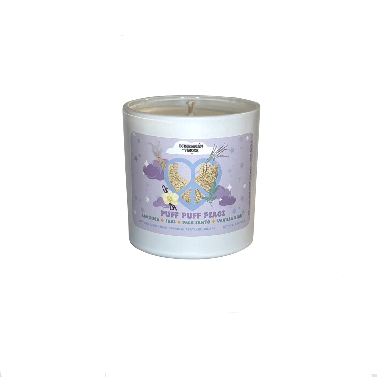 Puff Puff Peace Lavender Palo Santo and Vanilla Soy Wax Candle