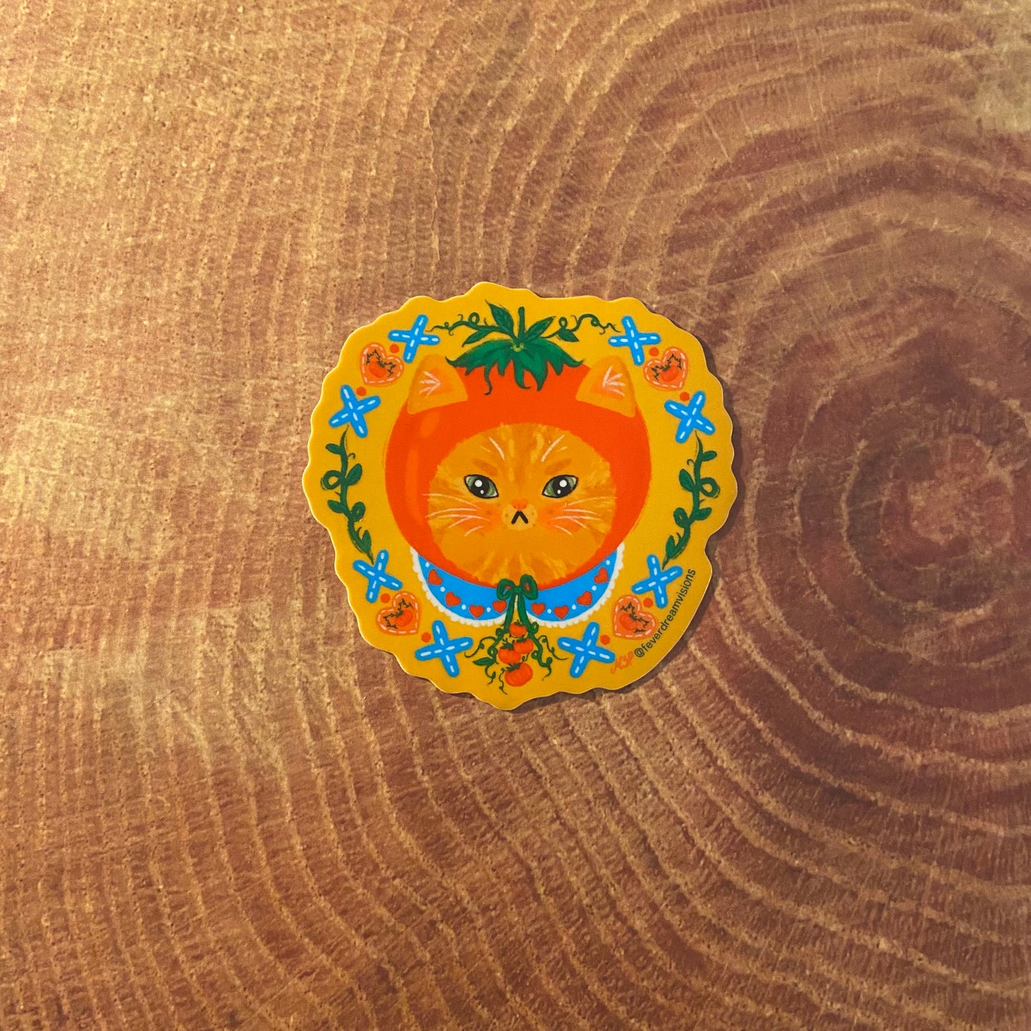 *NEW* Cottagecore Tomato Cat Sticker
